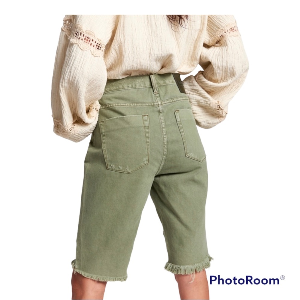 One Teaspoon Khaki Truckers Long Length Shorts Size 24 NWT - Picture 7 of 16